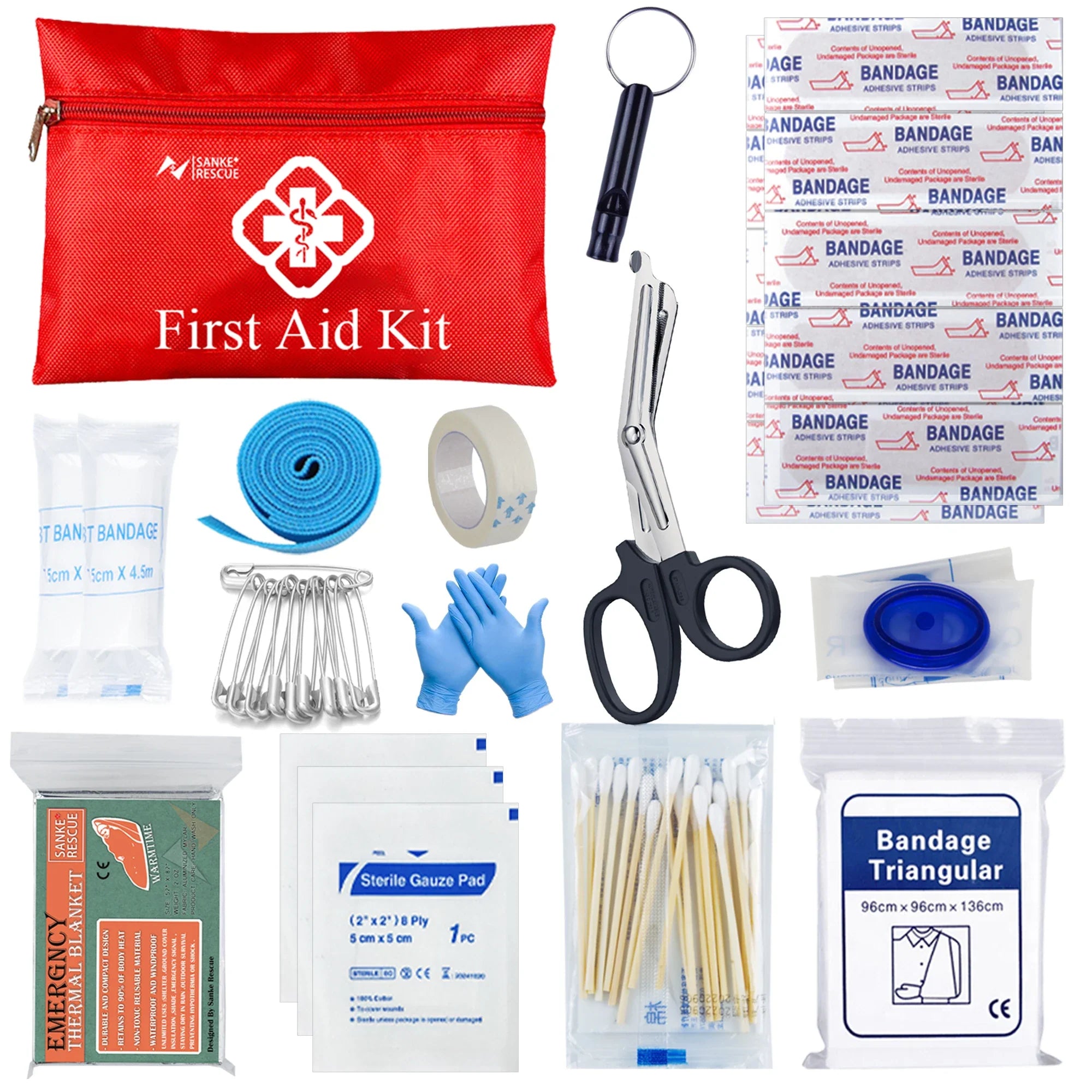 Survivora24 Notfall-Set | 24-teiliges Outdoor Survival Kit mit Erste-Hilfe-Ausrüstung | Für Wandern, Camping, Katastrophenschutz & Abenteuer