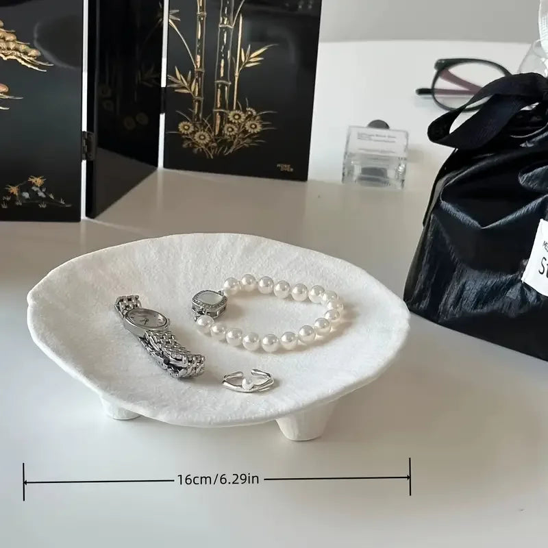 Trivora Schmuckschale | Schmuckschale Keramik | Oval mit 3-Bein-Design | Kreativ & Multifunktional | Für Schmuck & Accessoires