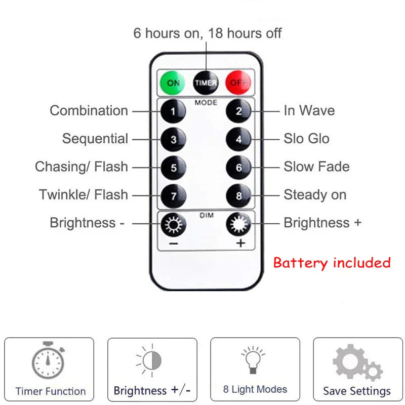 LED Lichterkette LumiCord | USB & Fernbedienung | 8 Modi | Warmweiß | IP65 Wasserdicht | Kupferdraht | 5–30 m