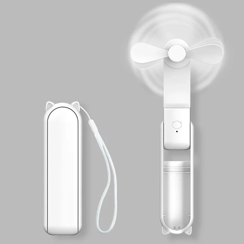 Mini Handventilator Breezella | USB Wiederaufladbar | 3 Geschwindigkeiten | Faltbar & Powerbank-Funktion | 2000 mAh Akku