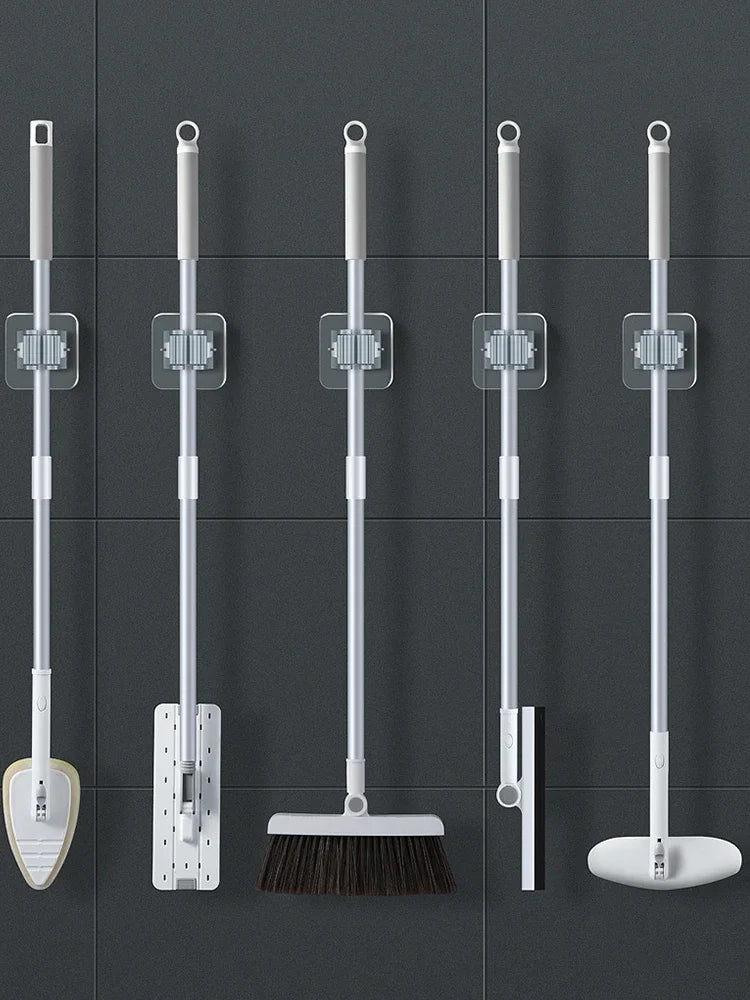 Mopphalter FixoGrip | Selbstklebend & Wasserdicht | Wandmontage ohne Bohren | 4er-Set