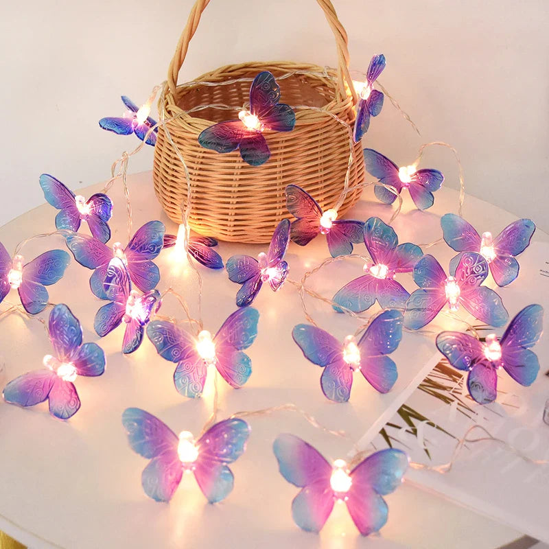 LED Lichterkette ButterLume | 1,5 m | 10 Schmetterlingslichter | Batteriebetrieben | Deko für Zimmer, Hochzeit & Party