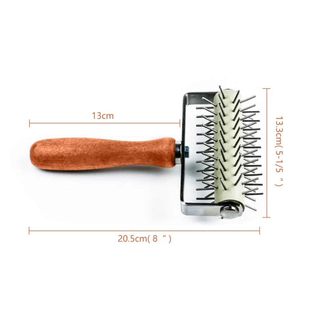 PizzaDock Pro | Teigstupfer aus Edelstahl & Holzgriff | Blasenfrei & Schnell | 20,5 x 13,3 cm