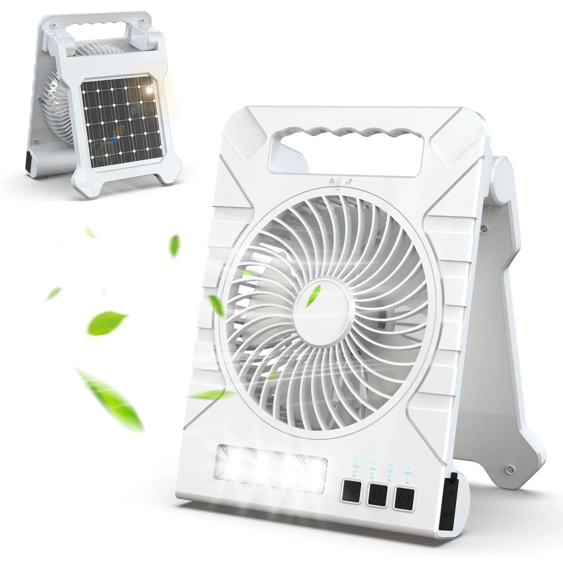 Solar Camping Ventilator | Faltbares Solarpanel | Powerbank & LED-Licht | Ultra-Leichtgewicht  Markenname: VenturioX
