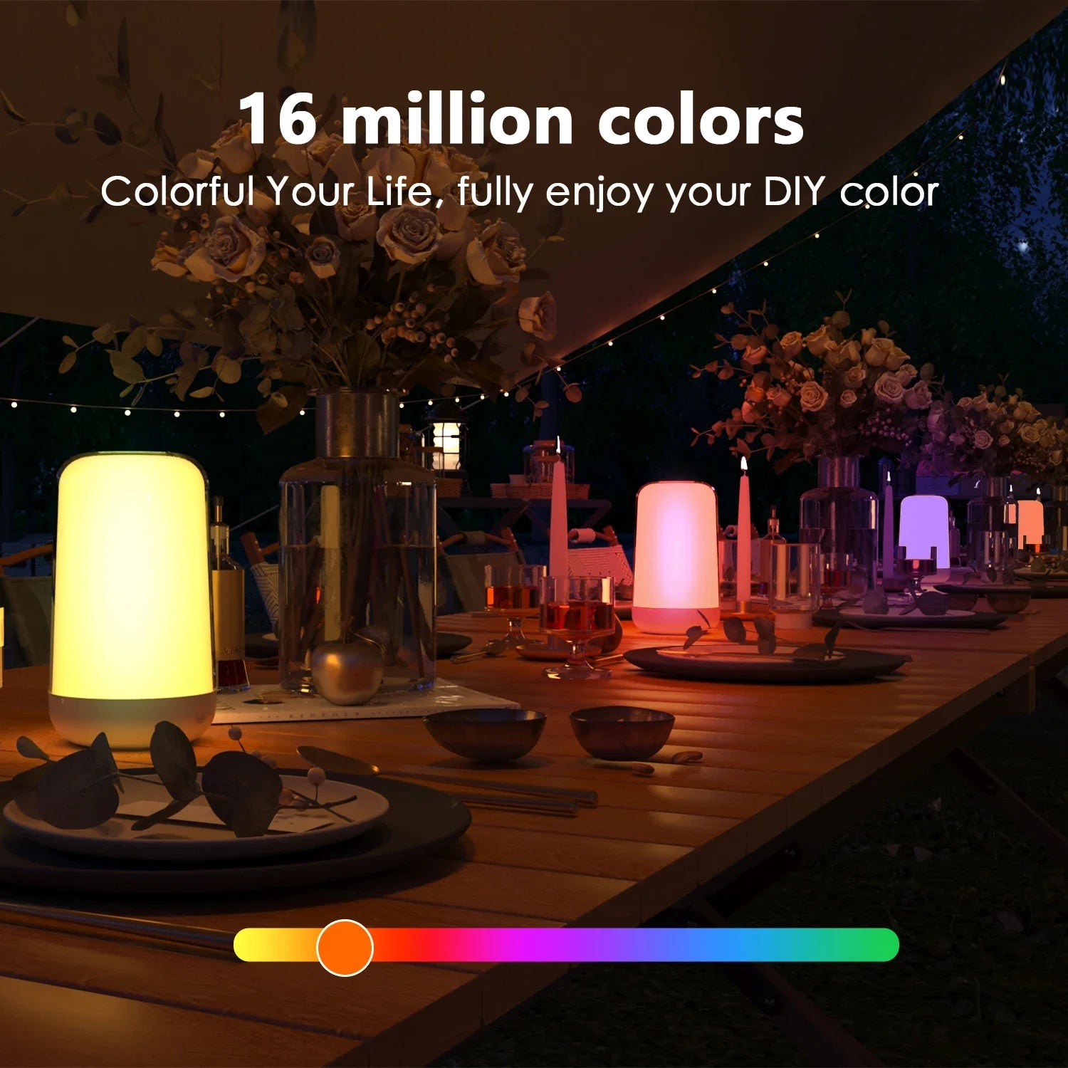 LumoGlow RGB Tischlampe | App-Steuerung & Touch | 16 Mio. Farben | 3600 mAh Akku