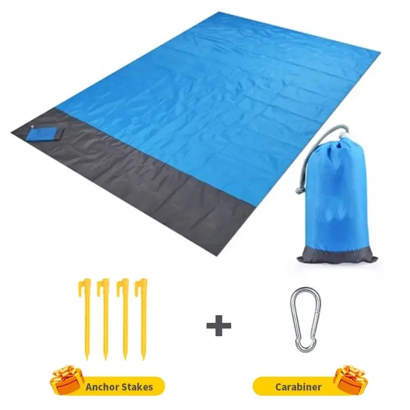 Stranddecke AeroLoom | XXL 210x200 cm | Wasserdicht & Sandfrei | Ultraleicht & Tragbar