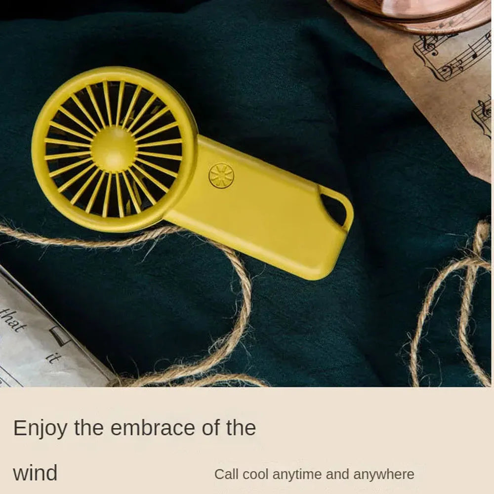 Brisola Mini Handventilator mit USB-Aufladung | 3 Geschwindigkeitsstufen & LED-Anzeige | Tragbarer Akku-Lüfter für Büro, Reise & Sport