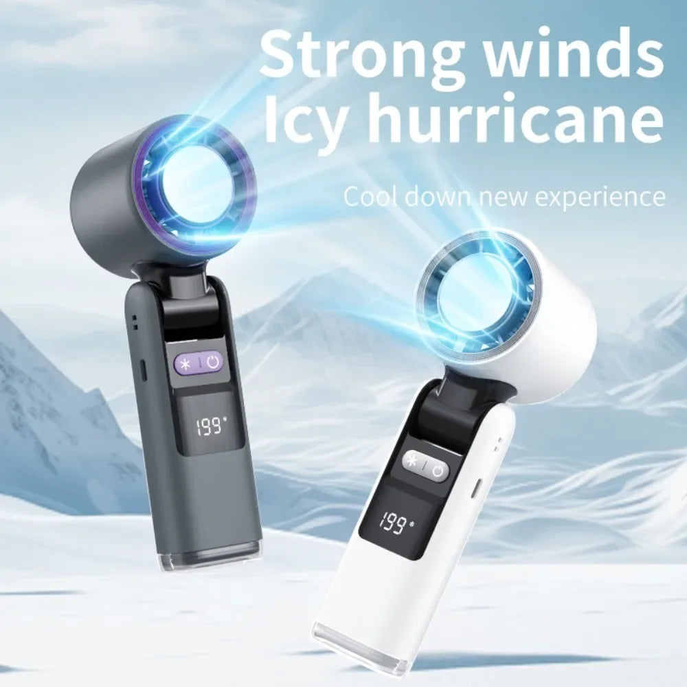 Mini-Kühlventilator FrostJet 199 | 199 Geschwindigkeiten | Eis-Kühlmodus | 4000mAh Akku | Tragbar & Wiederaufladbar