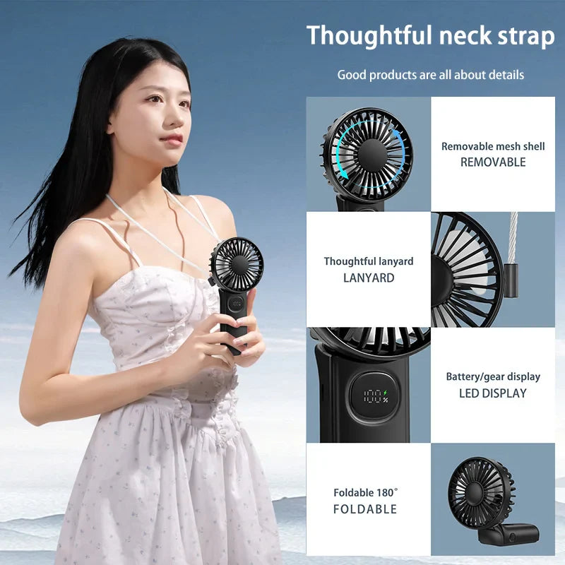 Mini-Handventilator Ventilio Go | Leise & Wiederaufladbar | USB-Betrieb | Für Reisen, Schreibtisch & unterwegs