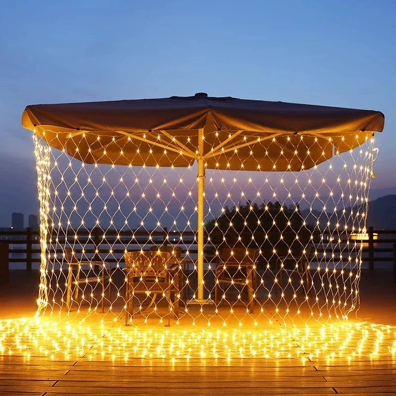 LED-Netz-Lichterkette Luminet | 96–320 LEDs | Warmweiß, Weiß & Bunt | 8 Leuchtmodi | 220V EU-Stecker | Für Weihnachten, Hochzeit & Garten