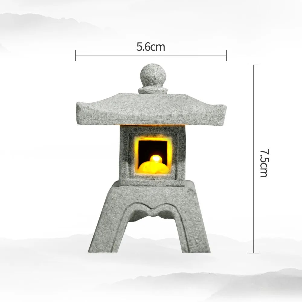 Mini-Pagode ZenStone | Sandstein-Dekoration | Für Garten, Bonsai & Zen-Oasen | Handgearbeitet