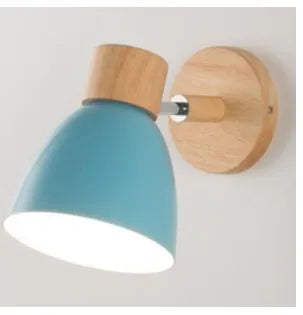 LumoNord Macaron Wandleuchte | Holz & Metall | 90° Schwenkbarer Lampenkopf | Skandinavisches Design | E27 Fassung (ohne Leuchtmittel)