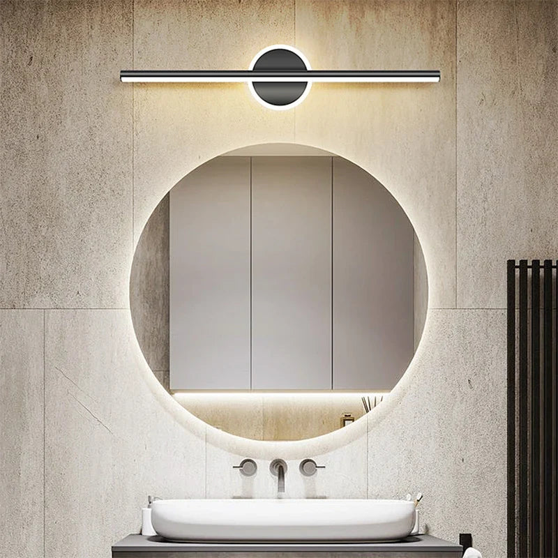 LED Wandleuchte LineaLux | Schwarz & Gold | 40/60/80 cm | Warm-, Kalt- & Dreifarb-Licht | Moderne Spiegel- & Wandbeleuchtung