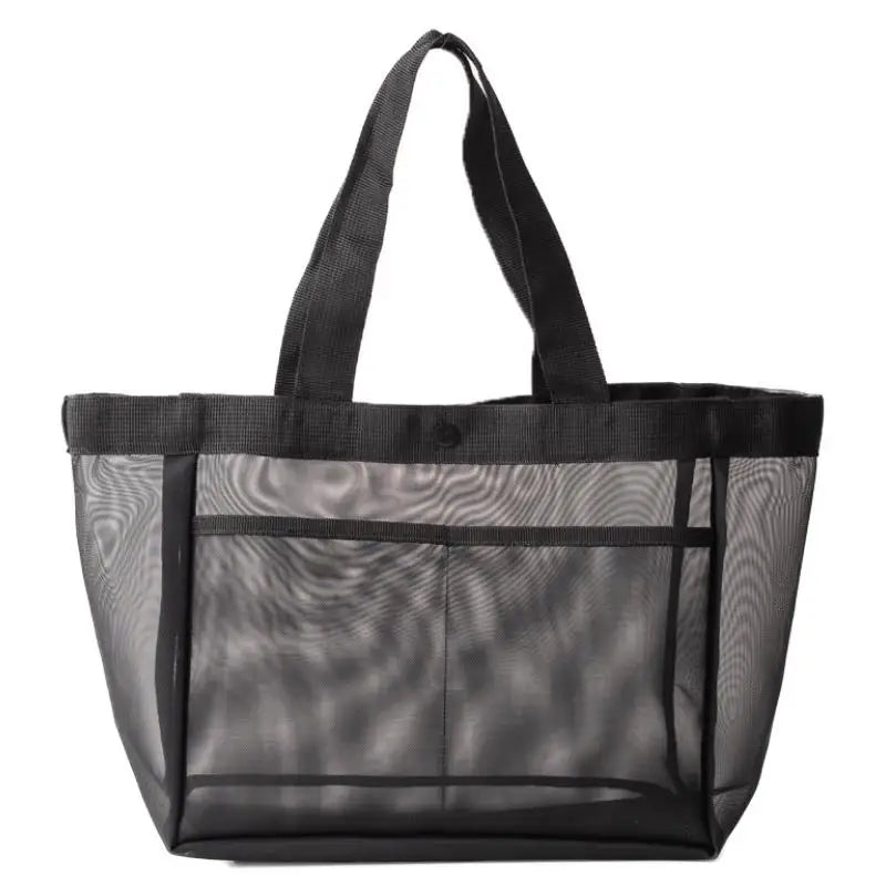 Strandtasche AEROWAVE Mesh | Groß & Atmungsaktiv | Für Strand, Sport & Reisen | Leicht & Schnell trocknend | Schwarz