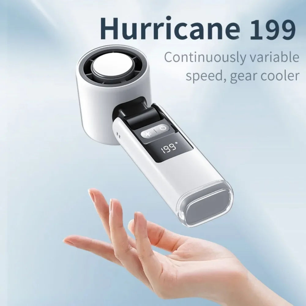 Mini-Kühlventilator FrostJet 199 | 199 Geschwindigkeiten | Eis-Kühlmodus | 4000mAh Akku | Tragbar & Wiederaufladbar