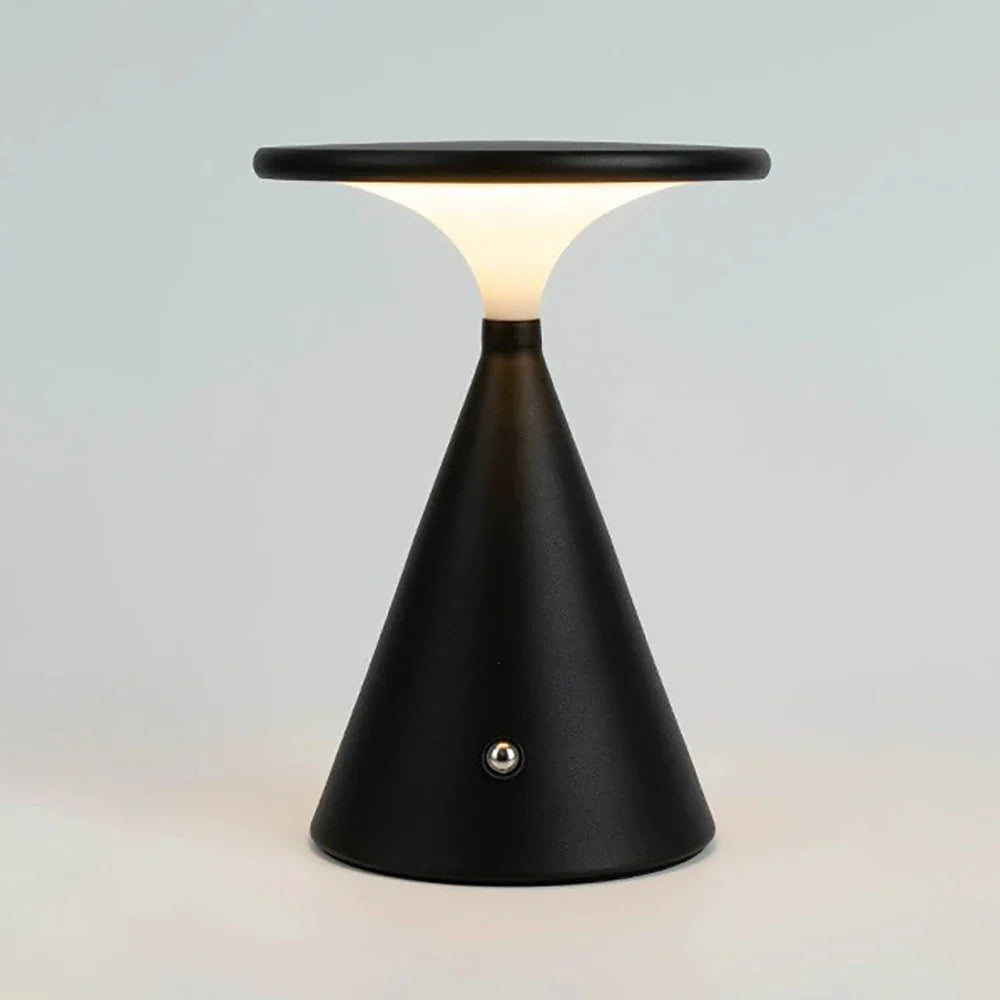 LumoFunnel Touch-Lampe | Tragbar & Wiederaufladbar | 3 Lichtfarben & Stufenlos dimmbar | 13×18 cm