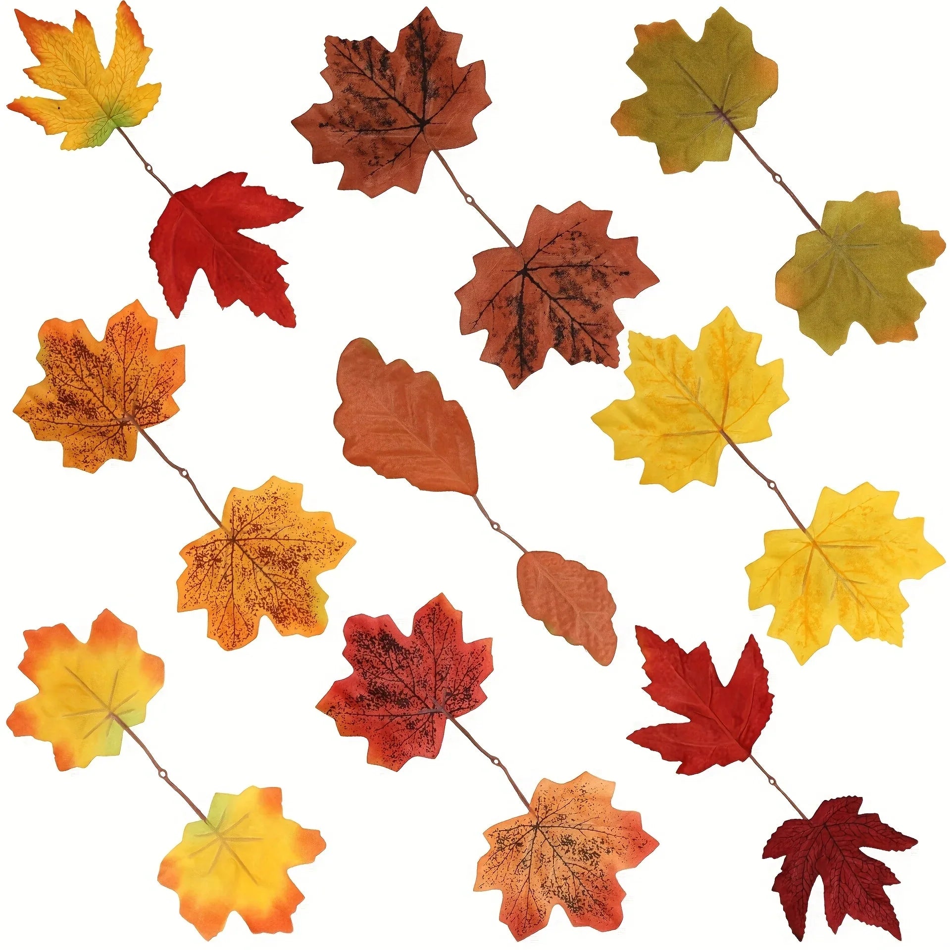 TwinLeaf | 10er Set Künstliche Ahornblätter | Herbstdeko für Halloween, Hochzeit & Thanksgiving