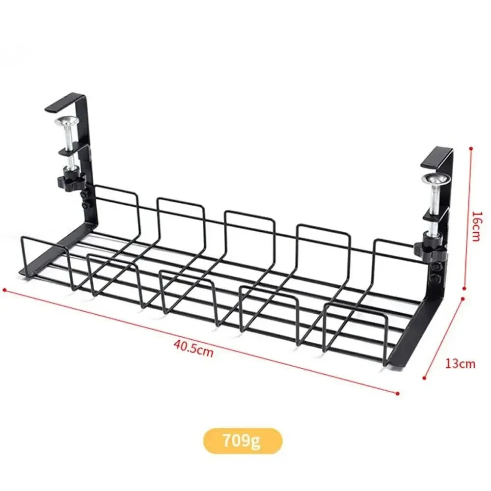 Untertisch Kabel-Organizer DeskLine | Metall Ablagefach | Kabelführung & Stauraum | Ohne Bohren