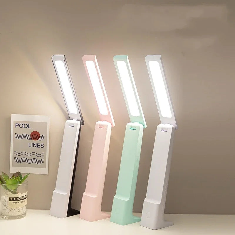 Lumora LED Tischlampe | Dimmbar & Touch-Bedienung | 3 Lichtfarben | Akku 20h | Weiß/Rosa/Blau