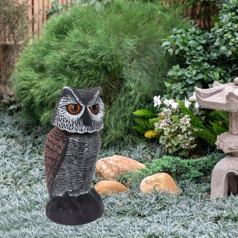 Vogelabwehr Eule SkyGuard | Kopf wackelnd im Wind | Realistisches Design | Für Garten & Balkon