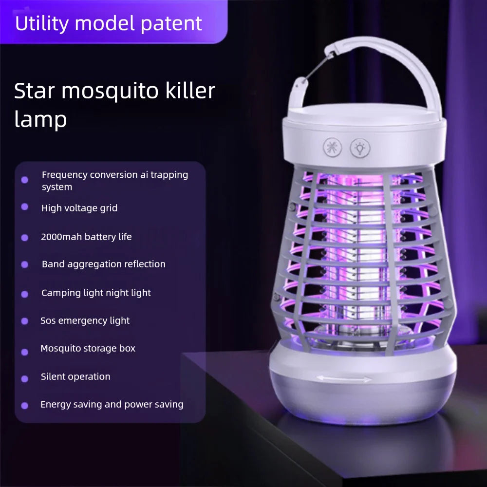 Mückenlampe Lumava Pro | 4-in-1 Campinglicht mit Insektenvernichter & SOS-Funktion | Wiederaufladbar mit USB-C & 2000 mAh Akku