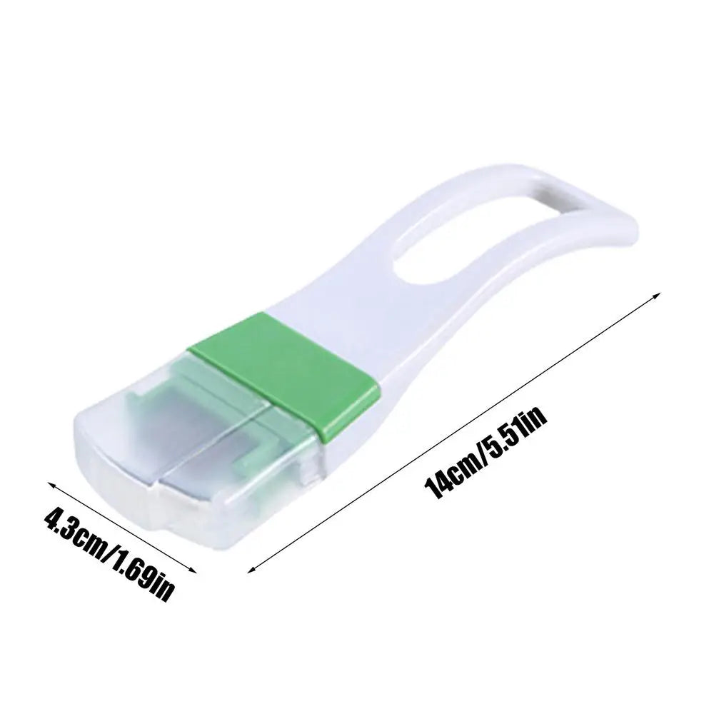Frühlingszwiebelschneider Graviso OnionSharp | Handlicher Zwiebel- & Gemüseschneider mit Schutzkappe | 14 × 4,3 cm | Edelstahlklingen & ergonomischer Griff