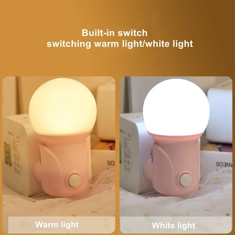 LED Nachtlicht Steckdose | 2 Lichtfarben | Energiesparend & Modern | Mit Schalter