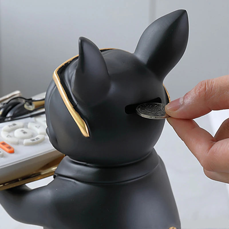 Decodoggo Bulldog Schlüsselhalter Dekorfigur | 26 cm | Aus Harz | Stilvoll & Funktional | Für Schlüssel & Kleinteile