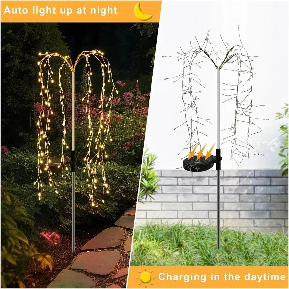 Solarique Solar Lichterkette Außen | 100 LEDs Kupferdraht | 3 Leuchtmodi | IP65 Wasserdicht | Warmweiß & Bunt | Garten & Terrasse