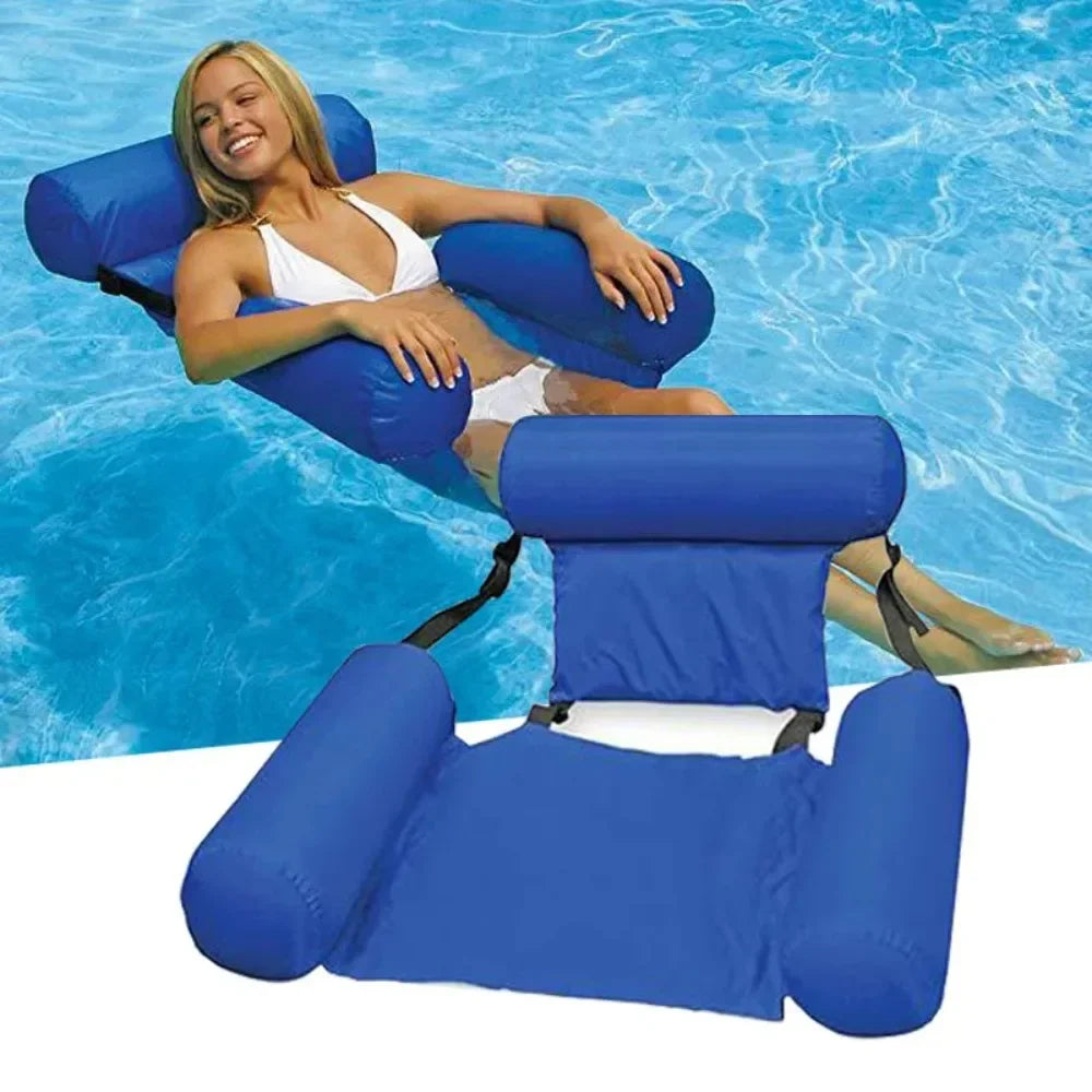 Aufblasbarer Wasserhängesessel | Verstellbar & Tragbar | AquaLiva Pool-Lounge für Strand & Schwimmbad – 100×120 cm