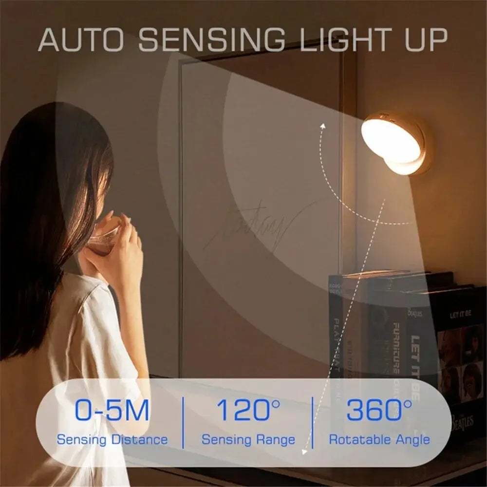 LumiFlex360 LED Nachtlicht | Bewegungsmelder | 360° drehbar | Wiederaufladbar | Magnetisch & kabellos
