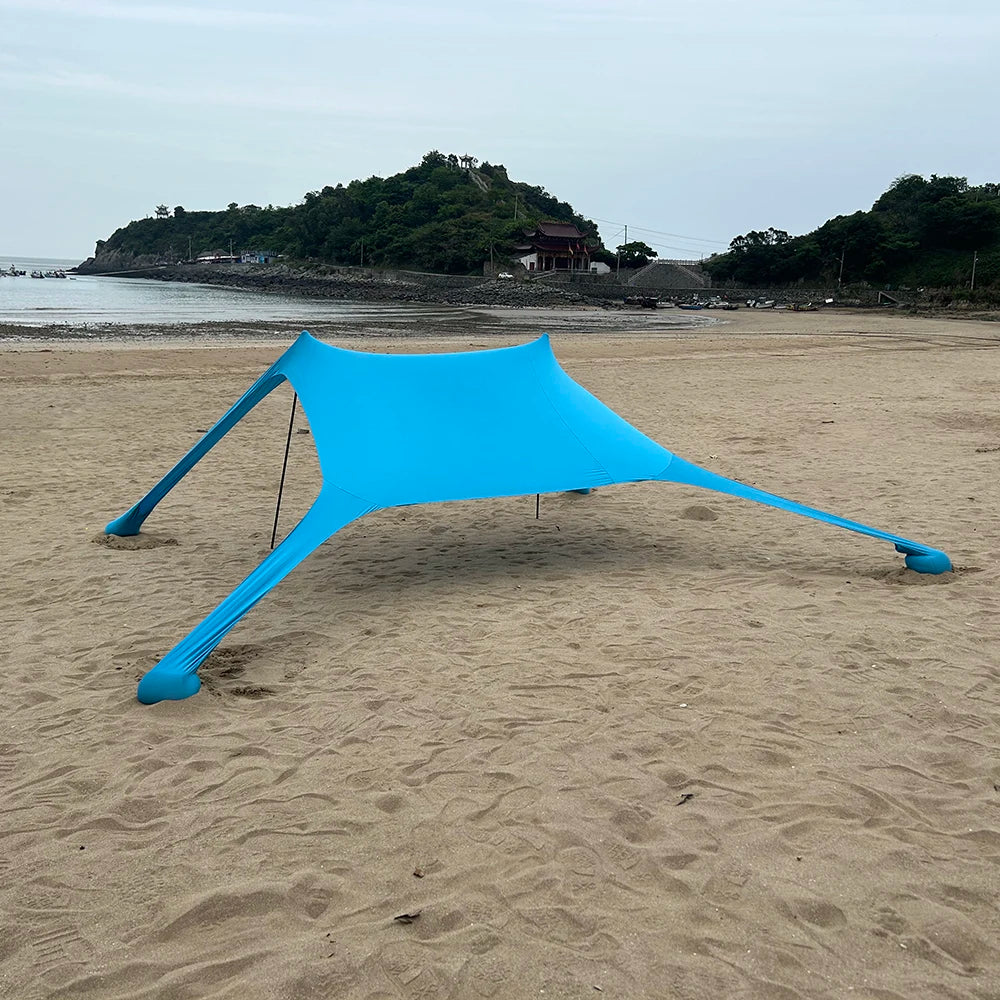 Solaviva Strandmuschel mit UV-Schutz UPF50+ | Winddicht & Wasserdicht | Für 3–4 Personen | 200×200×170 cm