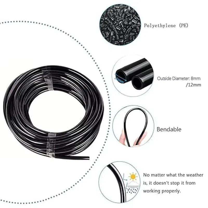 AquaFlex Pro360 Automatisches Bewässerungssystem 20 m | 360° Verstellbare Sprühdüsen | DIY Nebel-Bewässerungsset | Für Garten, Gemüsebeet & Terrasse