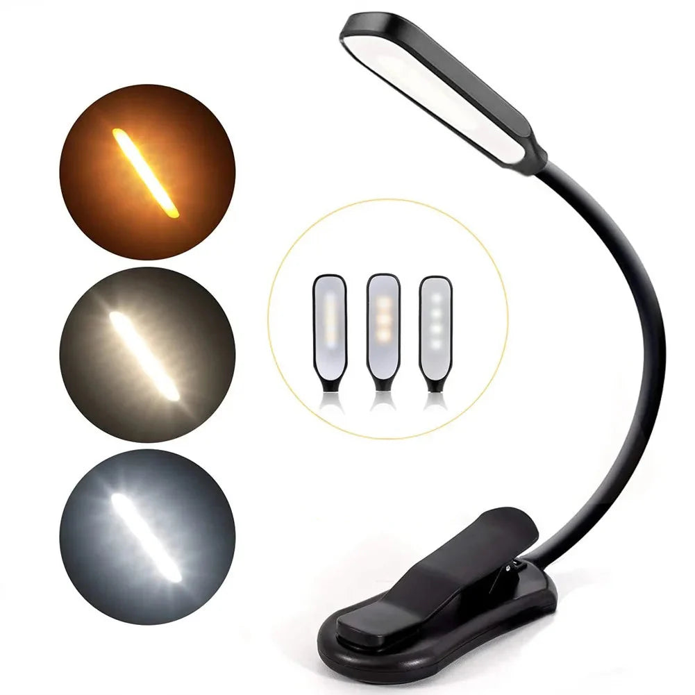 LumiLeaf 7 LED Leselampe | USB Wiederaufladbar | 3 Farbtemperaturen & 9 Helligkeitsstufen | Flexibel & Augenschonend