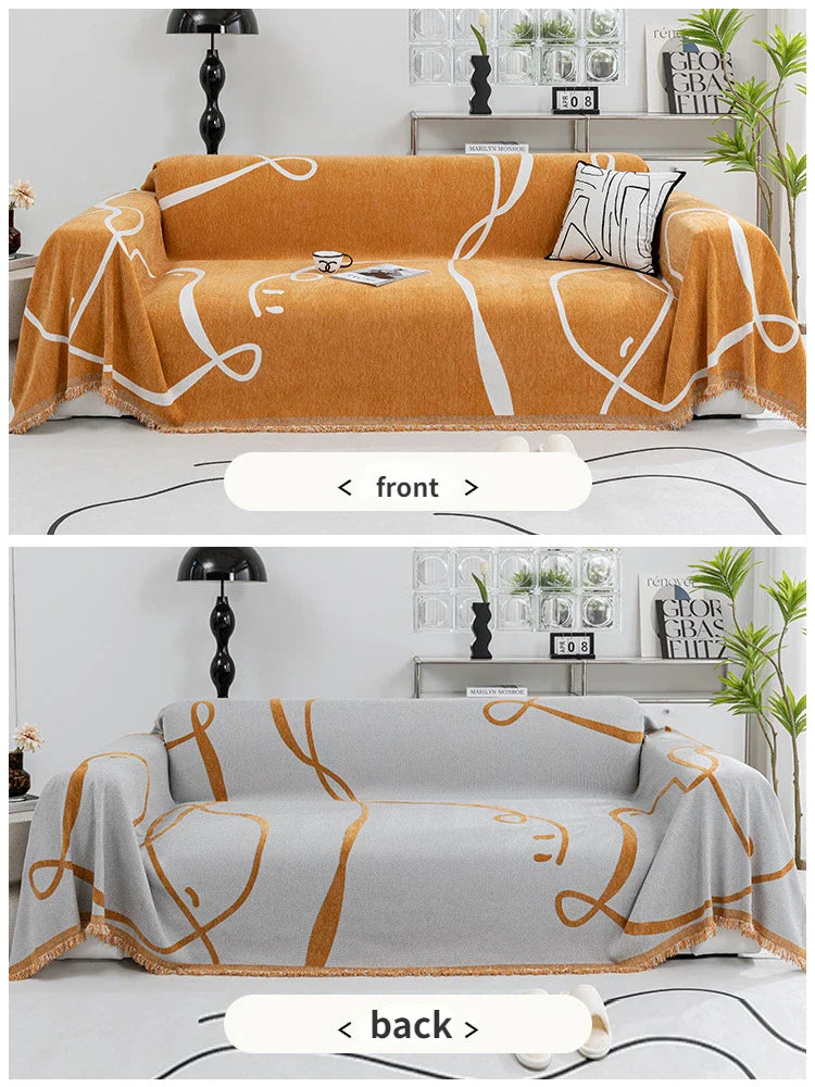 Velvyn | Chenille Sofaüberwurf | Vollständige Sofahusse & Decke in Schwarz | Staubdicht, Weich & Vielseitig | Waschbar & Pflegeleicht
