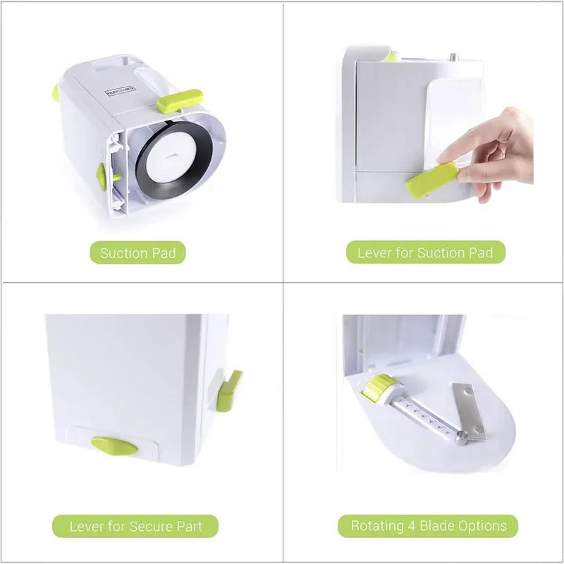 Gemüseschneider SpiralPro 4-in-1 | Vertikaler Spiralschneider mit Saugfuß | Für Zoodles, Salate & Gemüse-Spaghetti