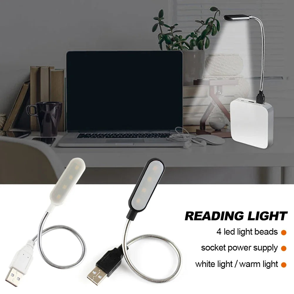 FlexiBeam USB LED Leselampe | Flexibler Schwanenhals | Wiederaufladbar & Energiesparend | Warm- & Kaltweiß | Für Laptop, PC & Powerbank