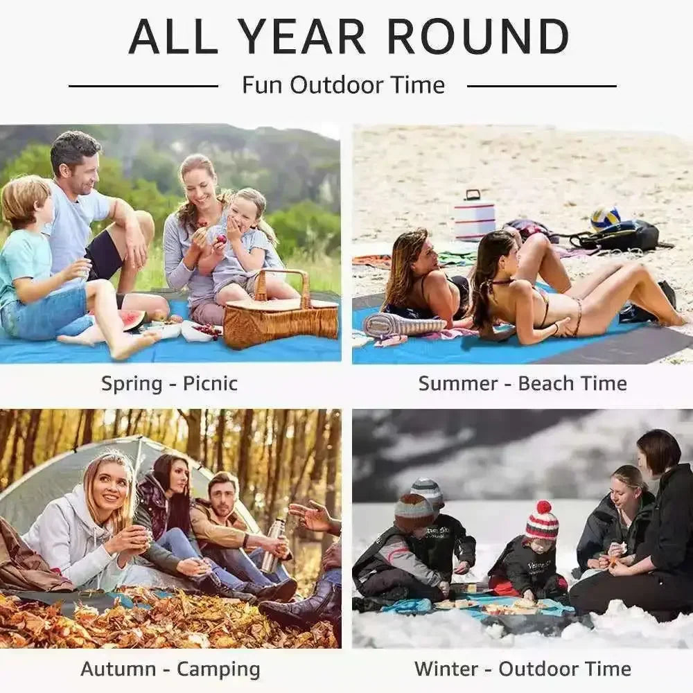 Stranddecke AeroLoom | XXL 210x200 cm | Wasserdicht & Sandfrei | Ultraleicht & Tragbar