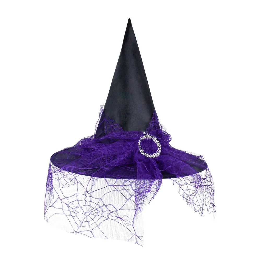 HexaGloom | Hexenhut für Halloween | Kostüm-Accessoire für Kinder & Erwachsene | 35×39 cm