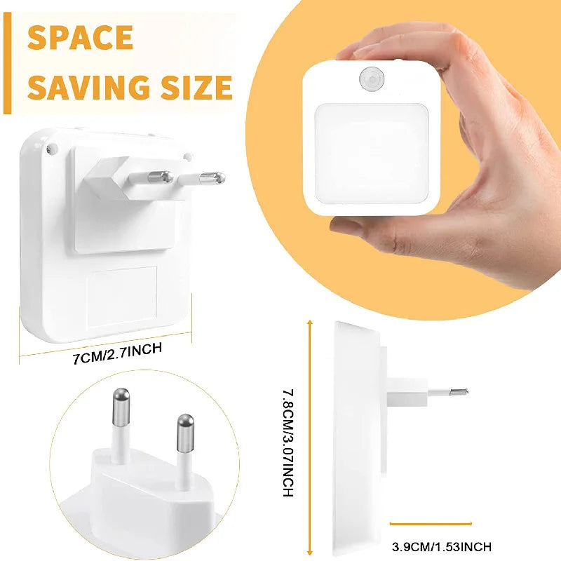 Sensilux Mini LED Nachtlicht | Mit Bewegungssensor | Warm- & Kaltweiß | Für Flur, Schlafzimmer & Bad