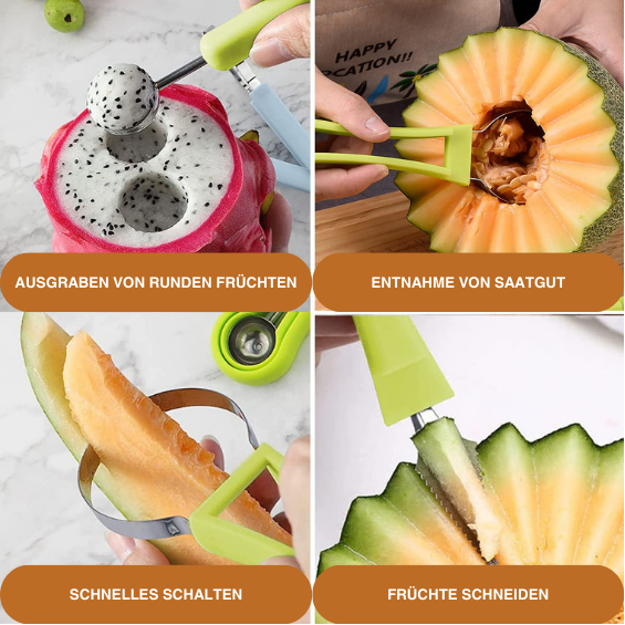 1+1 GRATIS | JuicyCut - 4 in 1 Obstwerkzeug Messer