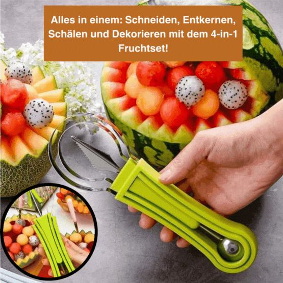 1+1 GRATIS | JuicyCut - 4 in 1 Obstwerkzeug Messer