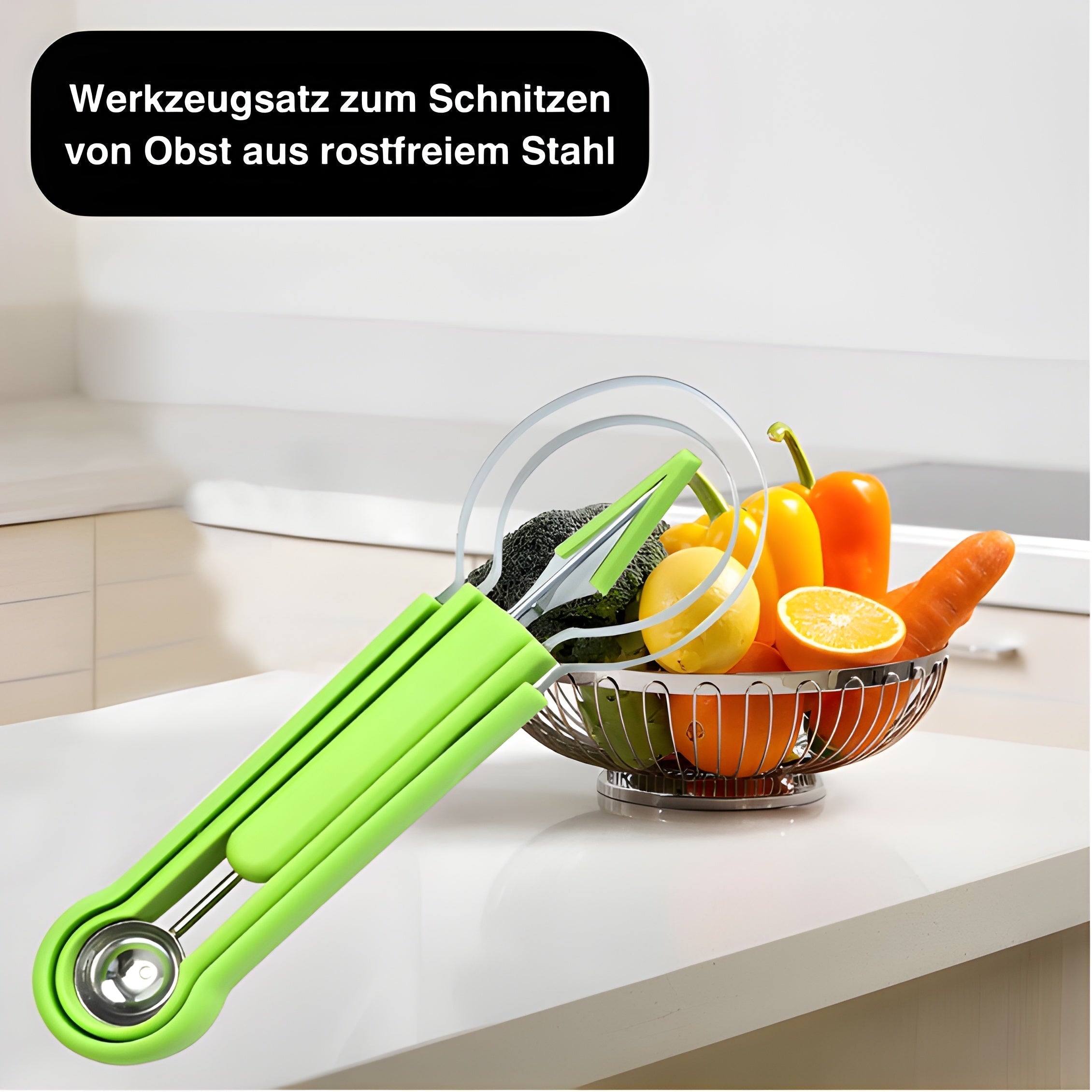 1+1 GRATIS | JuicyCut - 4 in 1 Obstwerkzeug Messer