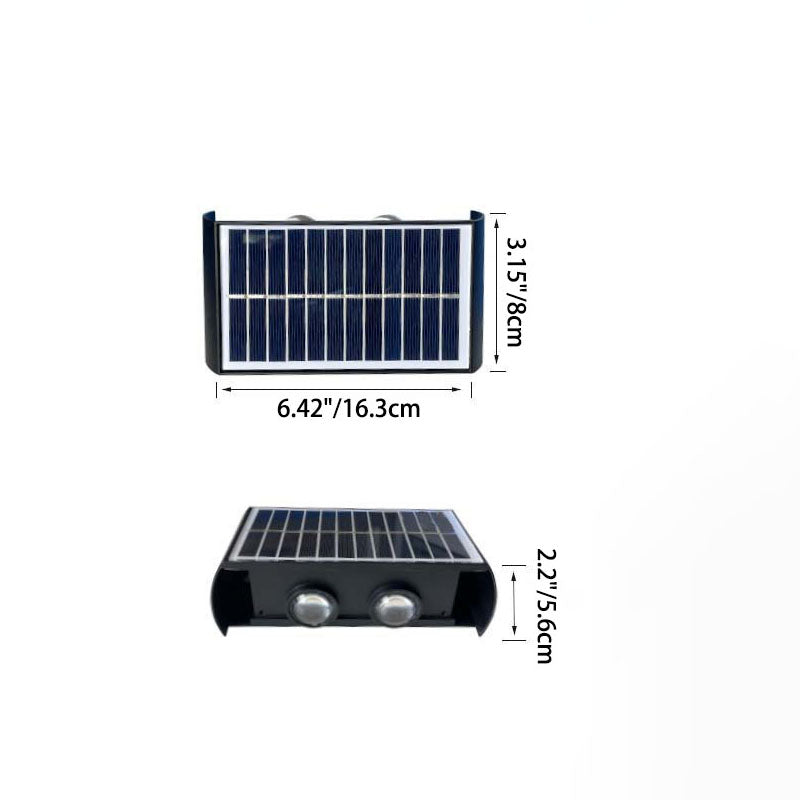 Lumiora Moderne Solar-LED-Wandleuchte für Außen | Rechteckiges Design | IP56 Wasserdicht | Verschiedene Größen & Lichtstärken
