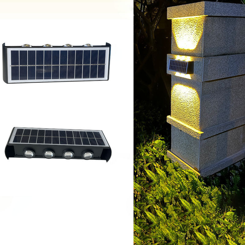 Lumiora Moderne Solar-LED-Wandleuchte für Außen | Rechteckiges Design | IP56 Wasserdicht | Verschiedene Größen & Lichtstärken
