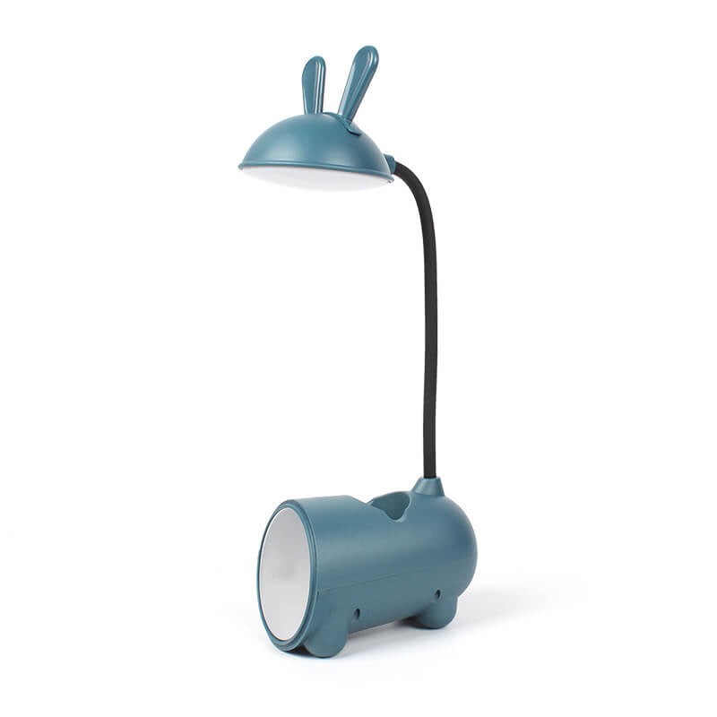 LED Schreibtischlampe Kaninchen | USB & Touch | Mit Stifthalter | Rosa, Grün, Blau