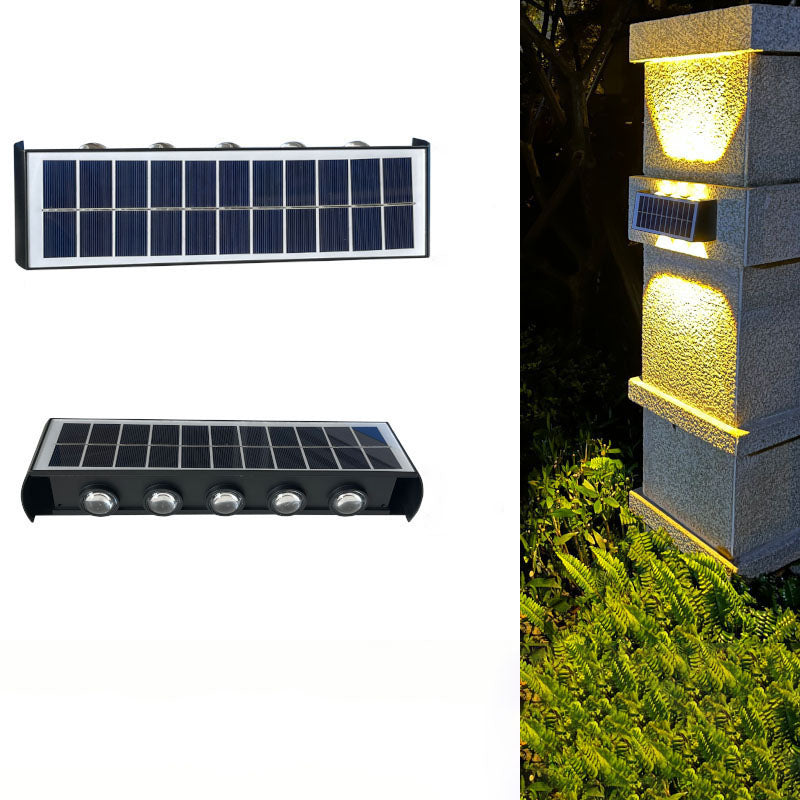 Lumiora Moderne Solar-LED-Wandleuchte für Außen | Rechteckiges Design | IP56 Wasserdicht | Verschiedene Größen & Lichtstärken