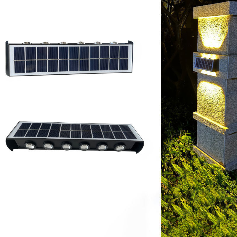 Lumiora Moderne Solar-LED-Wandleuchte für Außen | Rechteckiges Design | IP56 Wasserdicht | Verschiedene Größen & Lichtstärken