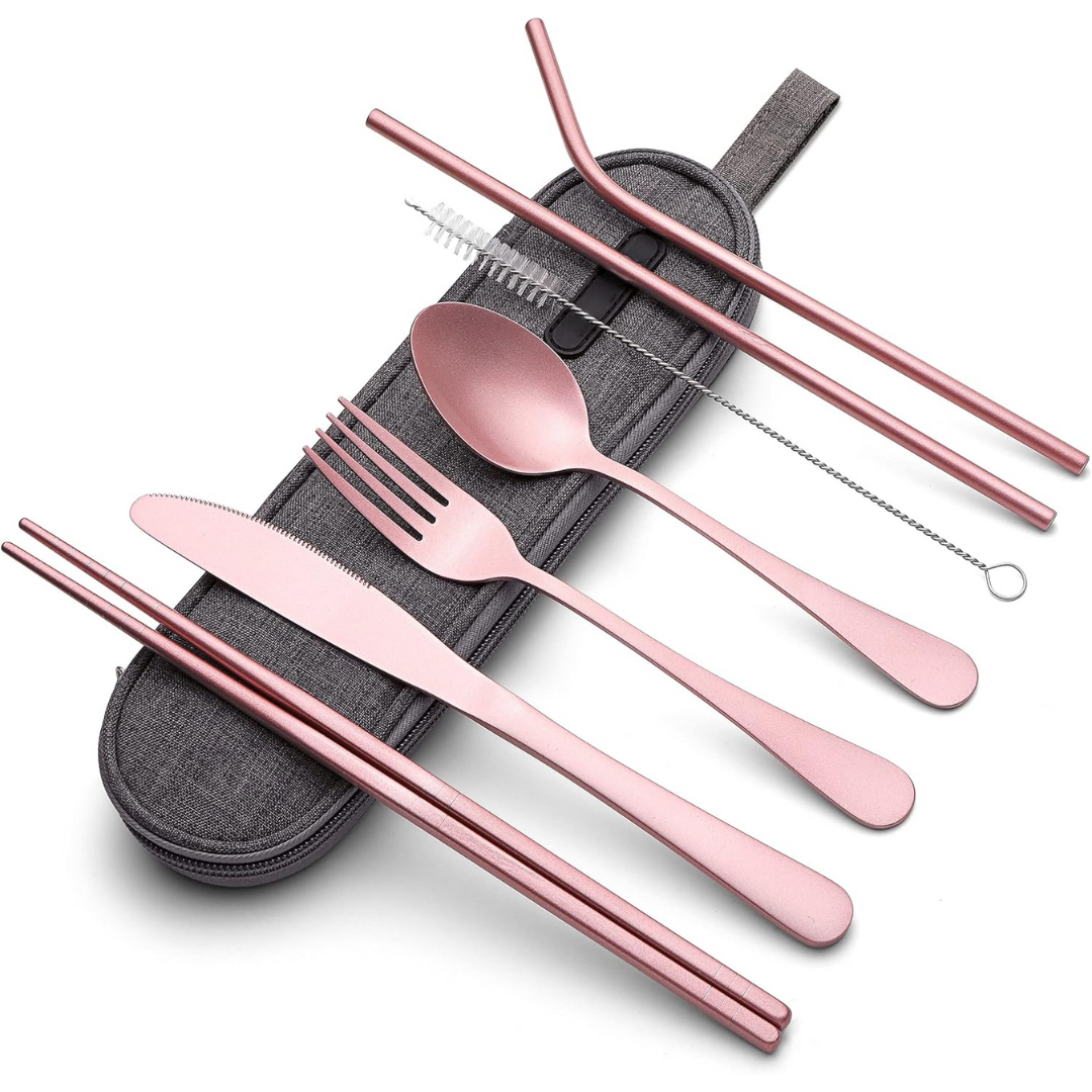 Besteckset GoCutlery | 4-teilig für unterwegs | Edelstahl & BPA-frei | Mit Transportetui