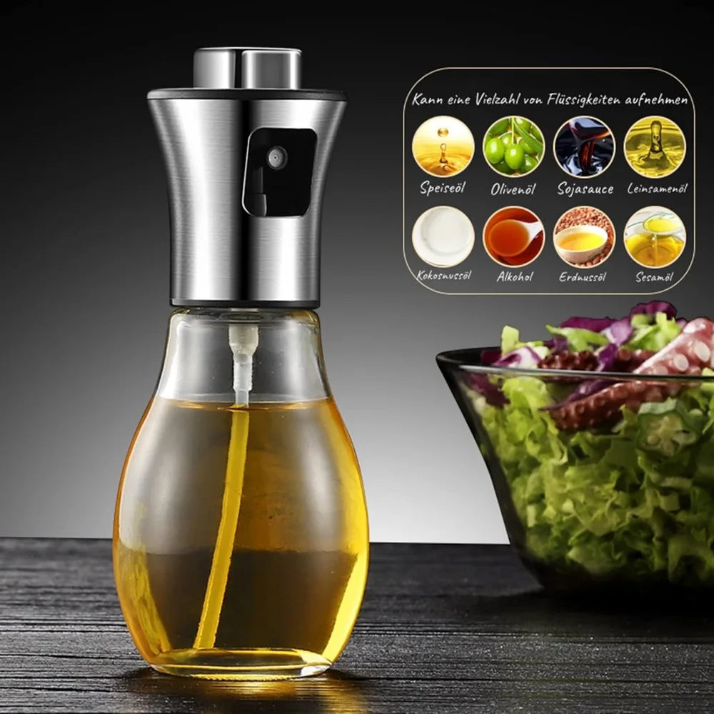 CulinaMist Pro  Ölsprüher 200 ml | Feiner Nebel & verbesserte Düse | Für Öl, Essig & Zitronensaft | Edelstahl & Glas